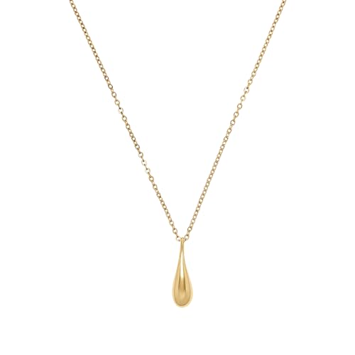 s.Oliver Kette mit Anhänger Edelstahl Damen Halsschmuck, 55+5 cm, Gold, Kommt in Schmuck Geschenk Box, 2035764 von s.Oliver