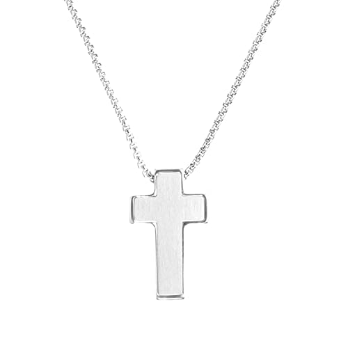 s.Oliver Kette mit Anhänger Edelstahl Jungen Kinder Halsschmuck, 40+3 cm, Silber, Kreuz, Kommt in Schmuck Geschenk Box, 2035539 von s.Oliver