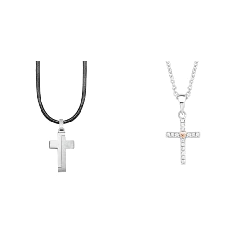 s.Oliver Kette mit Anhänger Edelstahl Leder Jungen Kinder Halsschmuck & Kette mit Anhänger 925 Sterling Silber Mädchen Kinder Halsschmuck von s.Oliver