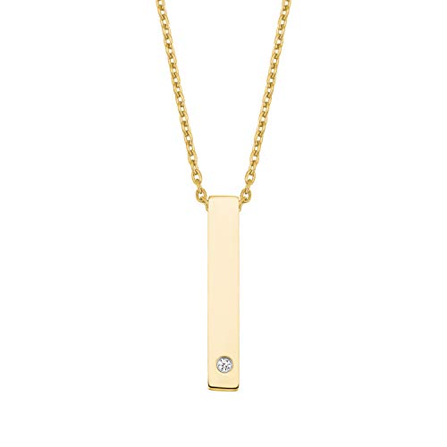 s.Oliver Kette mit Anhänger Edelstahl Damen Halsschmuck, mit Kristall, 42+3 cm, Gold, Kommt in Schmuck Geschenk Box, 2028472 von s.Oliver