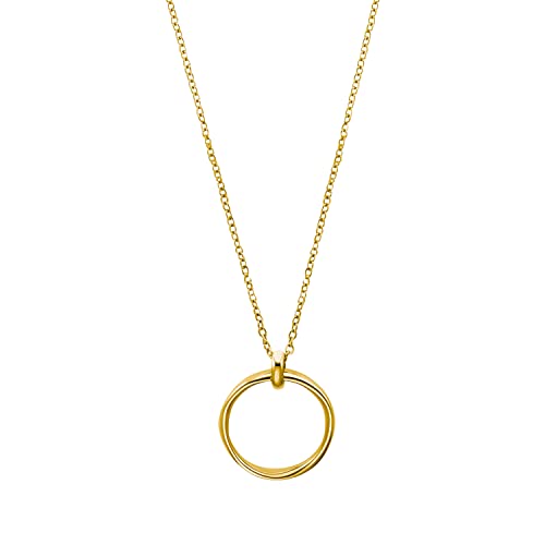 s.Oliver Kette mit Anhänger Edelstahl Damen Halsschmuck, 50+3 cm, Gold, Kommt in Schmuck Geschenk Box, 2033934 von s.Oliver