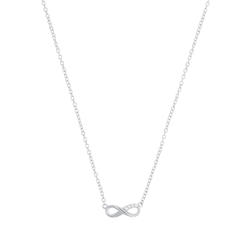 s.Oliver Kette mit Anhänger 925 Sterling Silber Damen Halsschmuck, mit Zirkonia synth., 40+5 cm, Silber, Infinity, Kommt in Schmuck Geschenk Box, 2017245 von s.Oliver