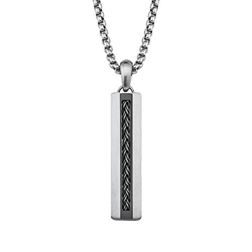 s.Oliver Kette mit Anhänger Edelstahl Herren Halsschmuck, 50+3 cm, Schwarz, Kommt in Schmuck Geschenk Box, 2027423 von s.Oliver