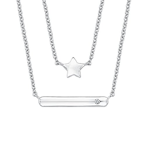 s.Oliver Kinder-Kette mit Anhänger 38+2 cm Stern Mädchen 925 Silber rhodiniert Zirkonia weiß 40 cm - 2015020 von s.Oliver