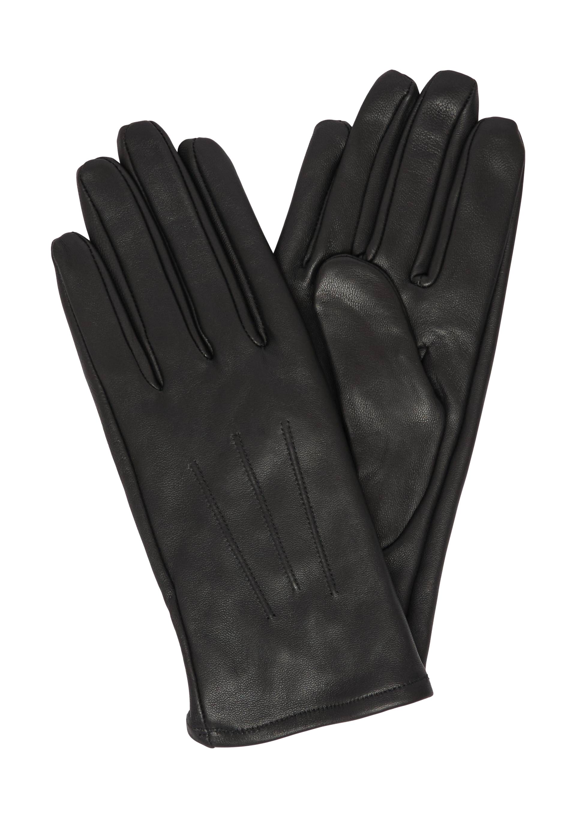 s.Oliver - Klassische Fingerhandschuhe aus Leder, Damen, schwarz von s.Oliver