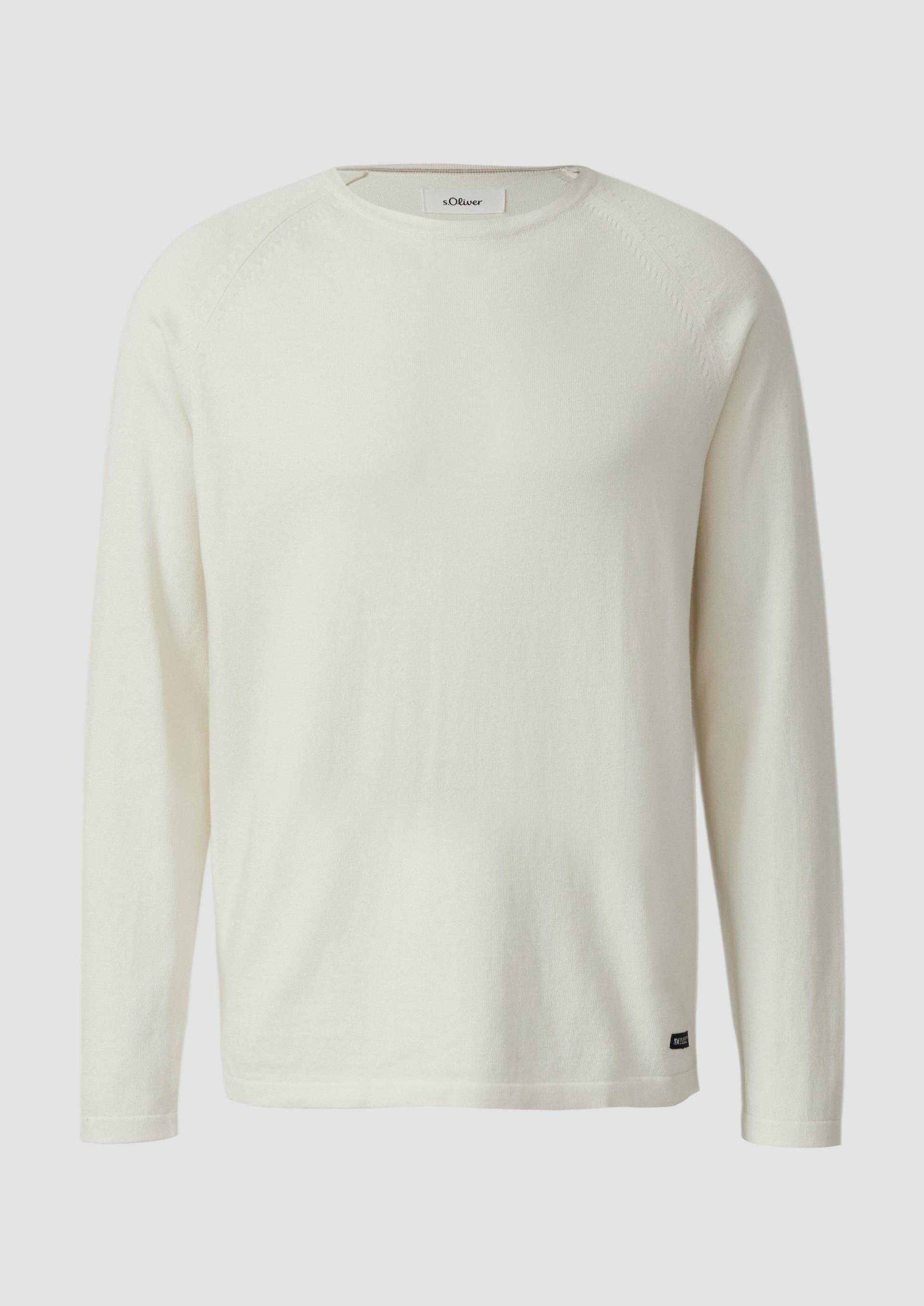s.Oliver - Raglanpullover aus reiner Baumwolle, Herren, creme von s.Oliver