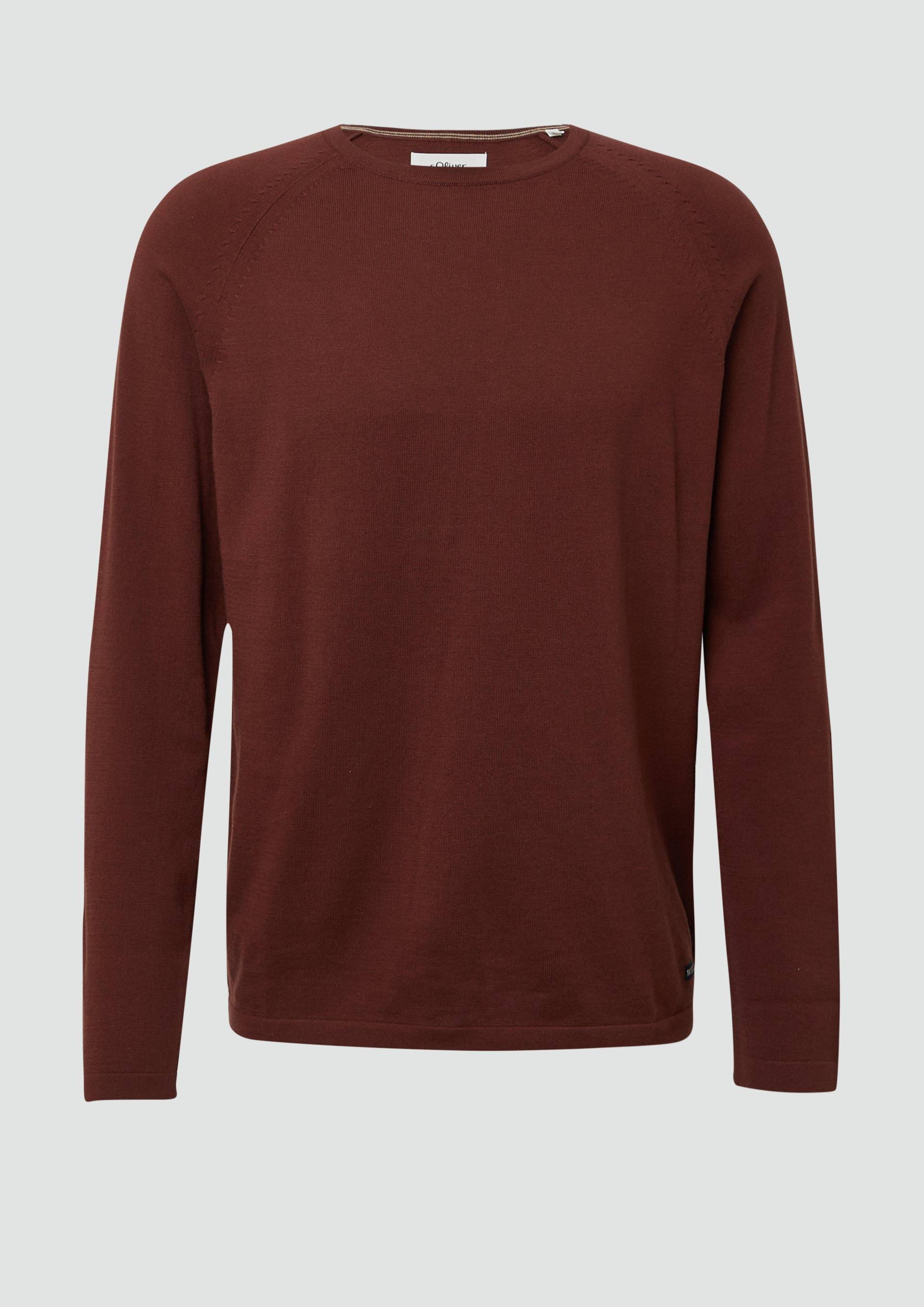 s.Oliver - Raglanpullover aus reiner Baumwolle, Herren, rot von s.Oliver