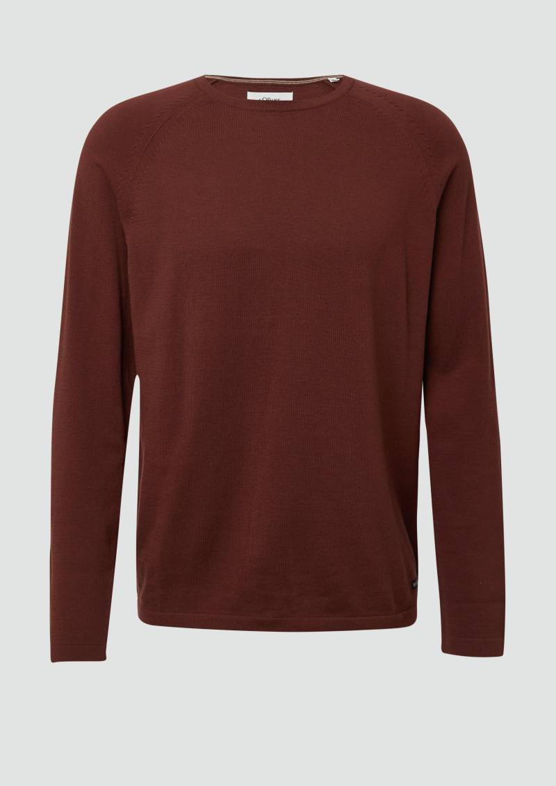 s.Oliver - Raglanpullover aus reiner Baumwolle, Herren, rot von s.Oliver