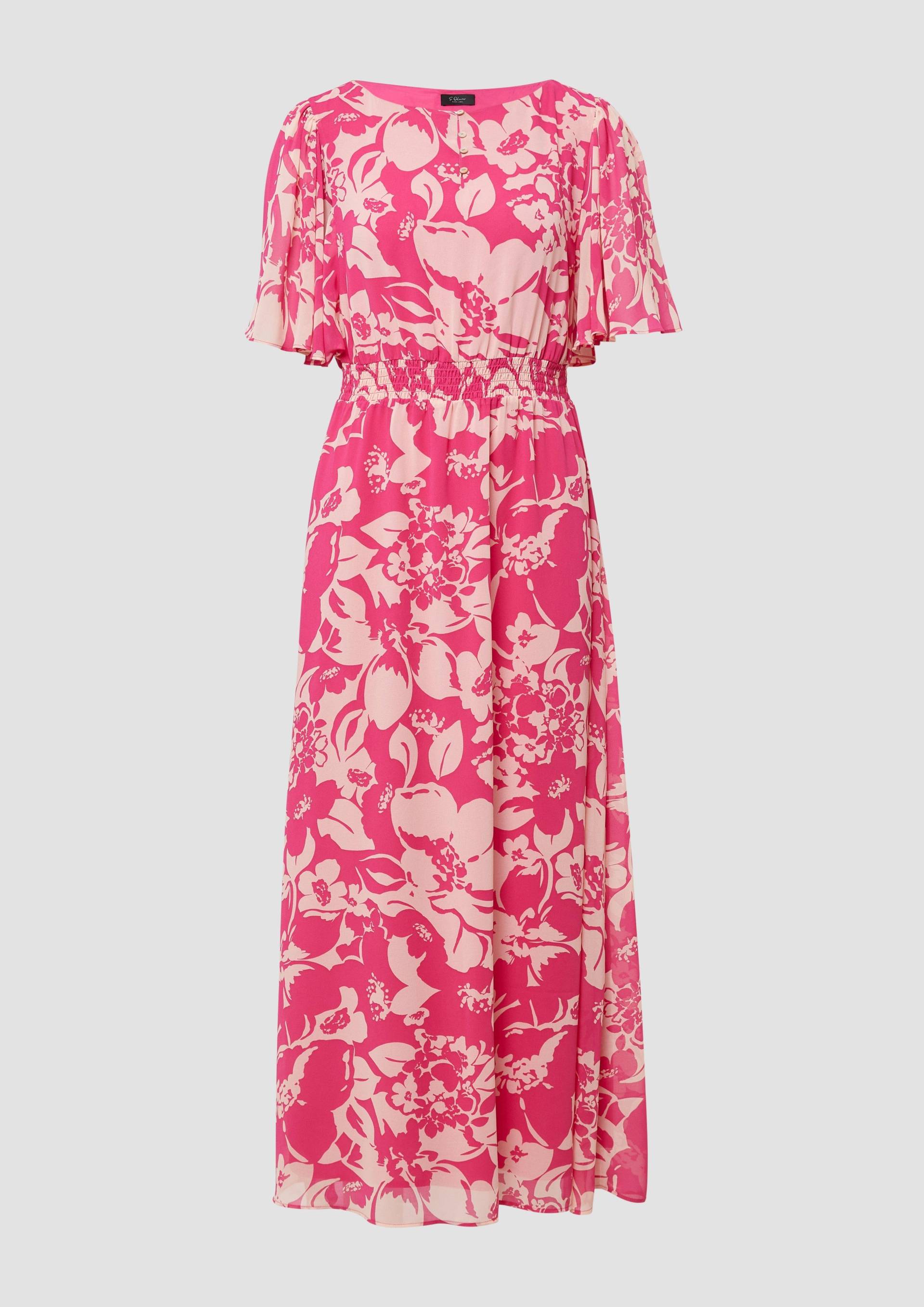 s.Oliver - Maxikleid aus Chiffon mit Print, Damen, Rosa von s.Oliver