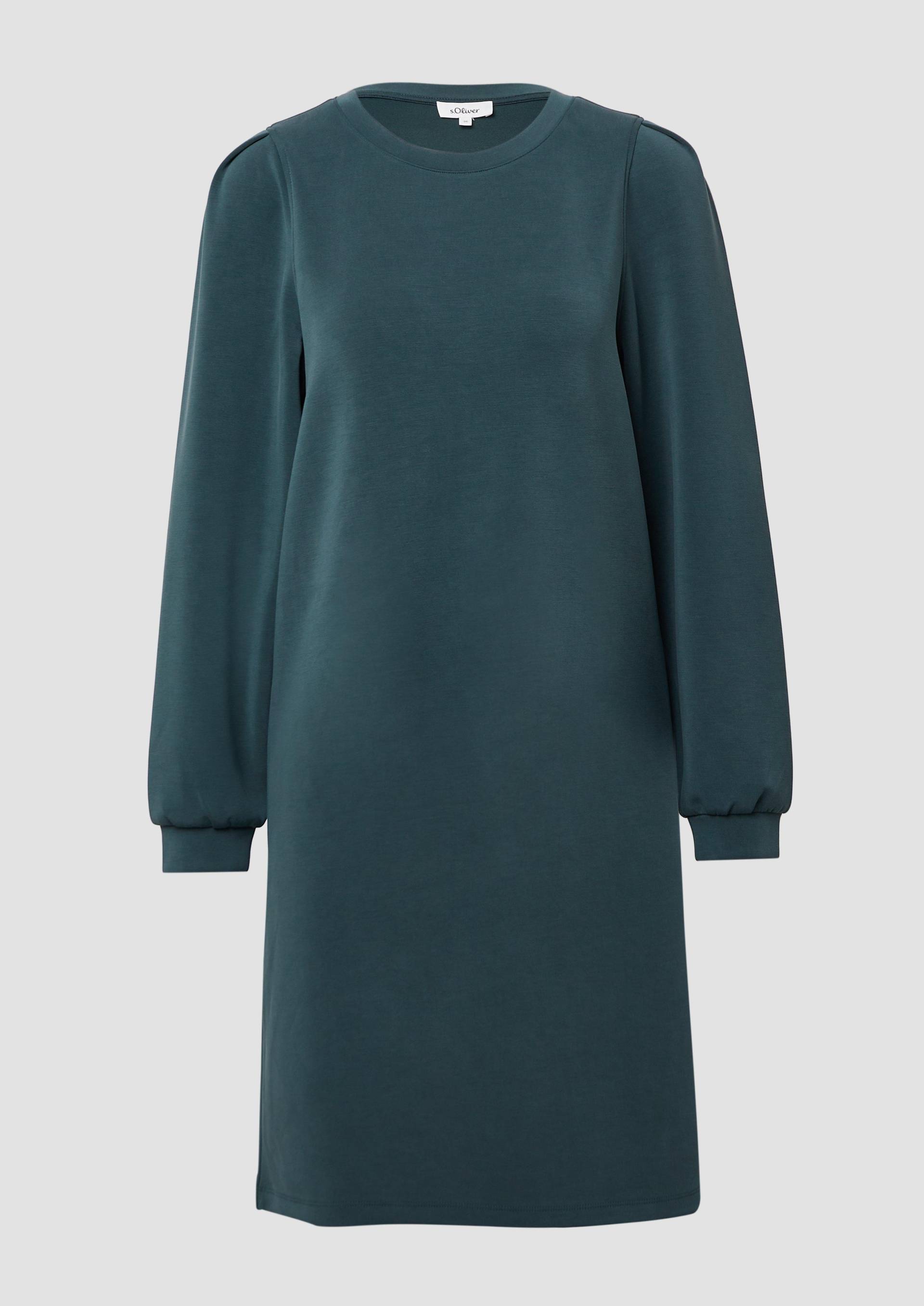 s.Oliver - Scuba-Kleid mit Faltendetail am Arm, Damen, grün von s.Oliver