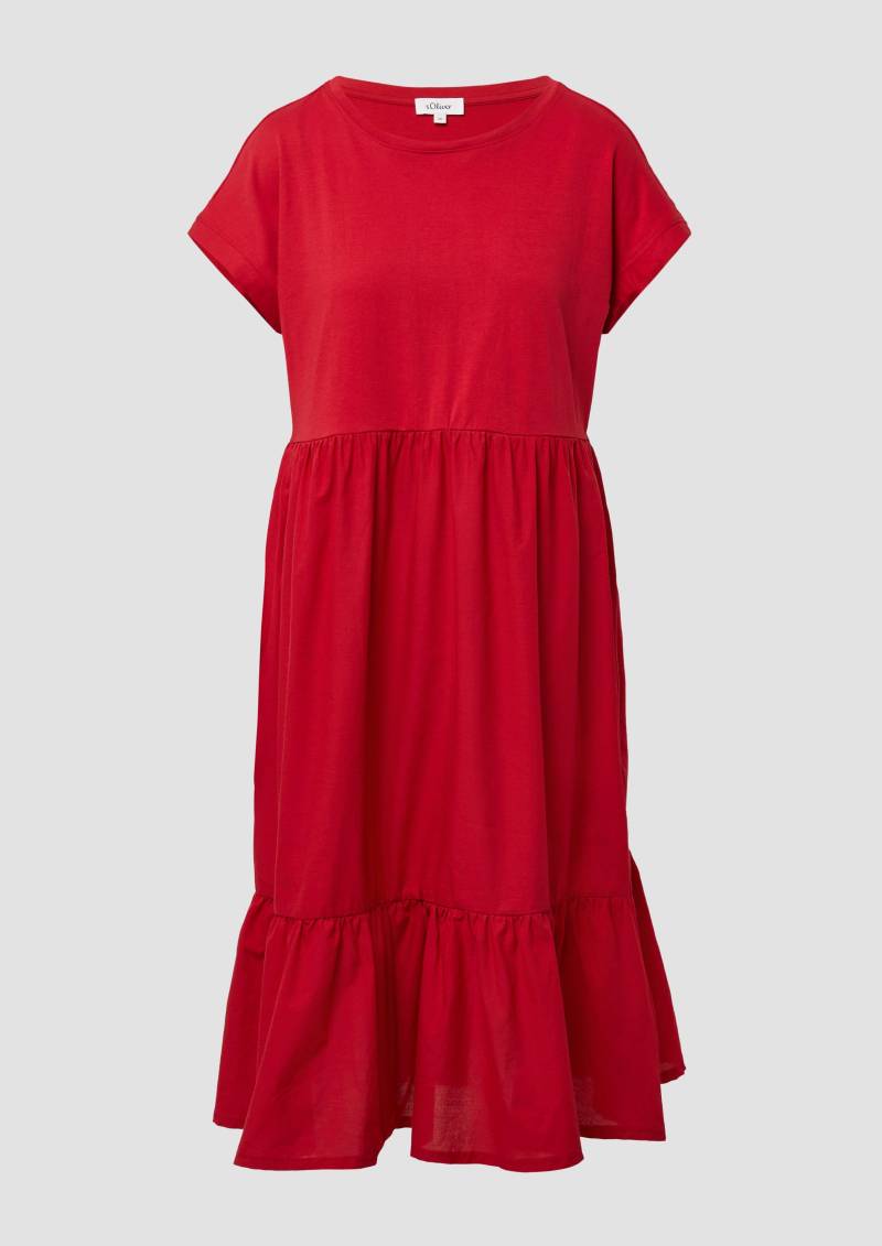 s.Oliver - Stufenkleid im Relaxed Fit mit überschnittenen Schultern, Damen, rot von s.Oliver