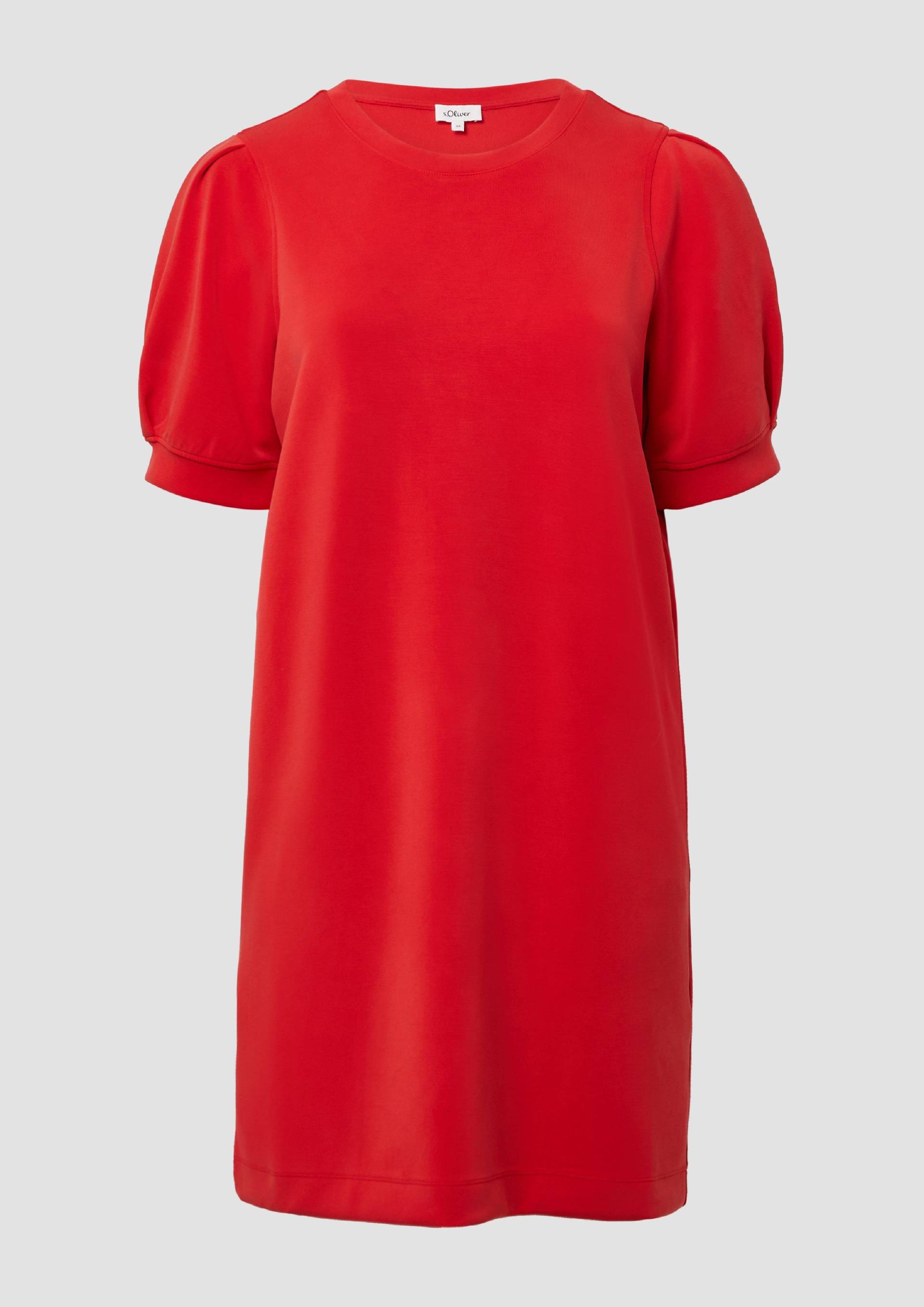 s.Oliver - Kurzes Scuba-Kleid mit Puffärmeln, Damen, rot von s.Oliver