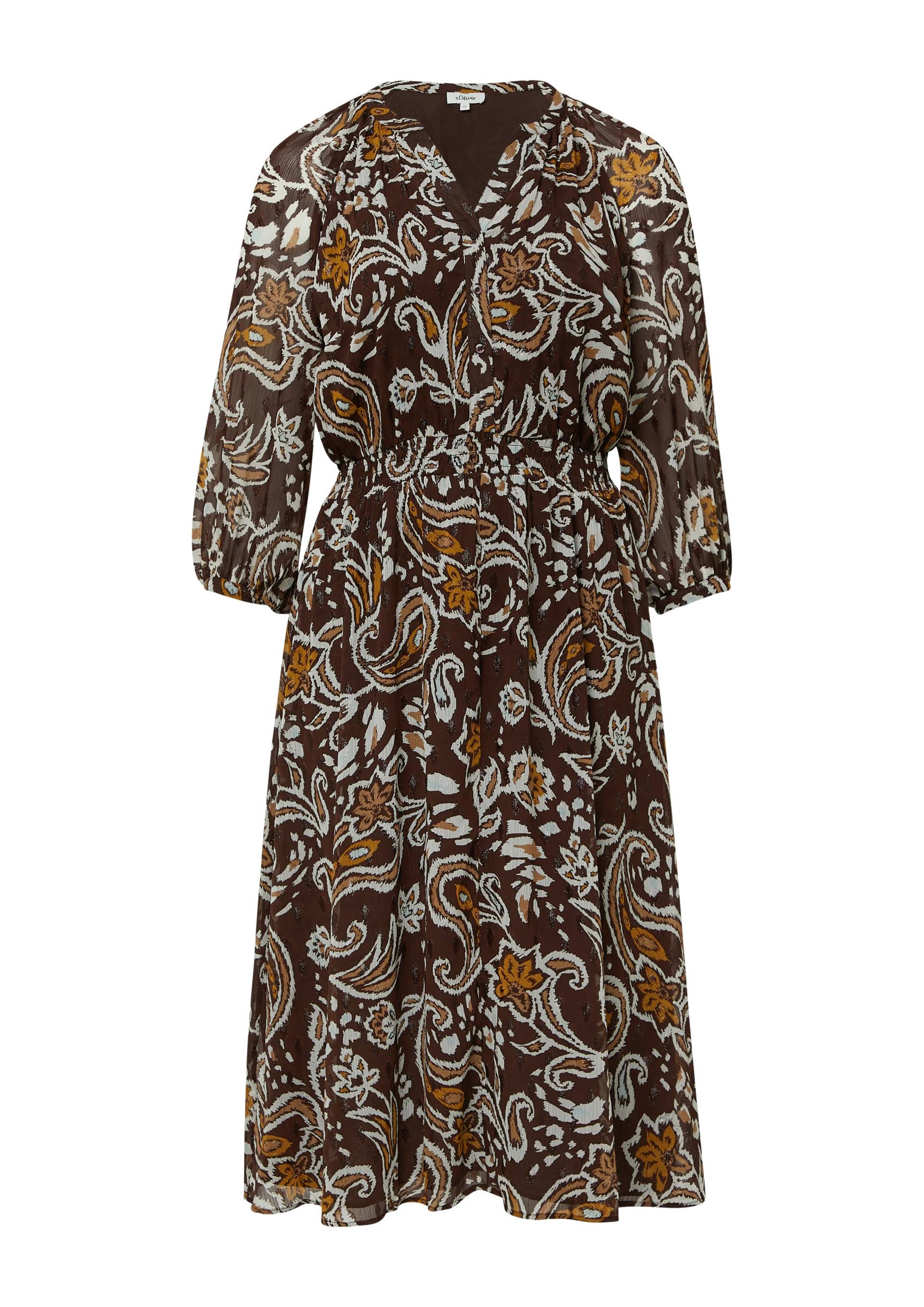 s.Oliver - Kleid braun|mehrfarbig - Gr. - 52 von s.Oliver