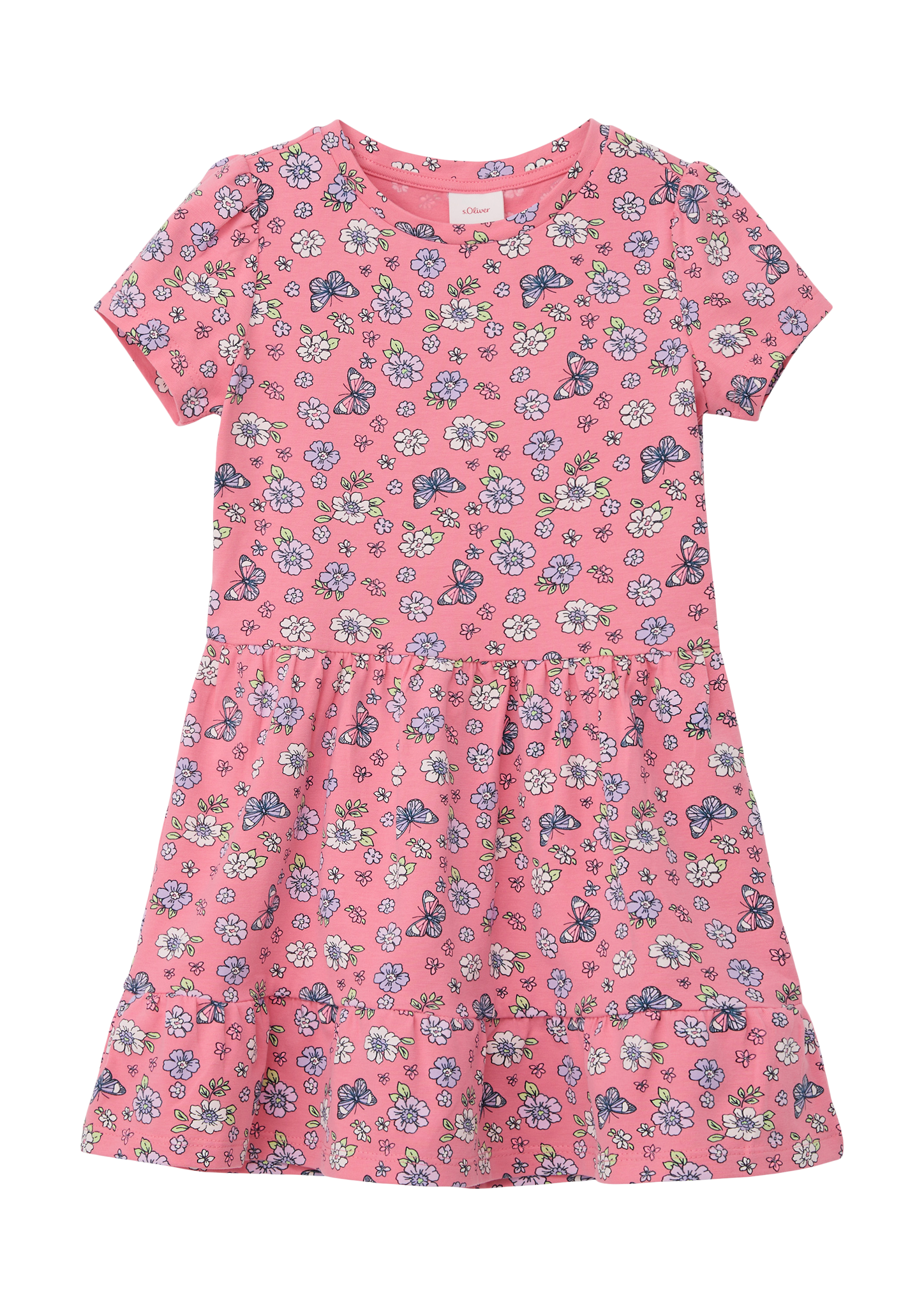 s.Oliver - Kleid mit All-over-Print, Kinder, Rosa von s.Oliver