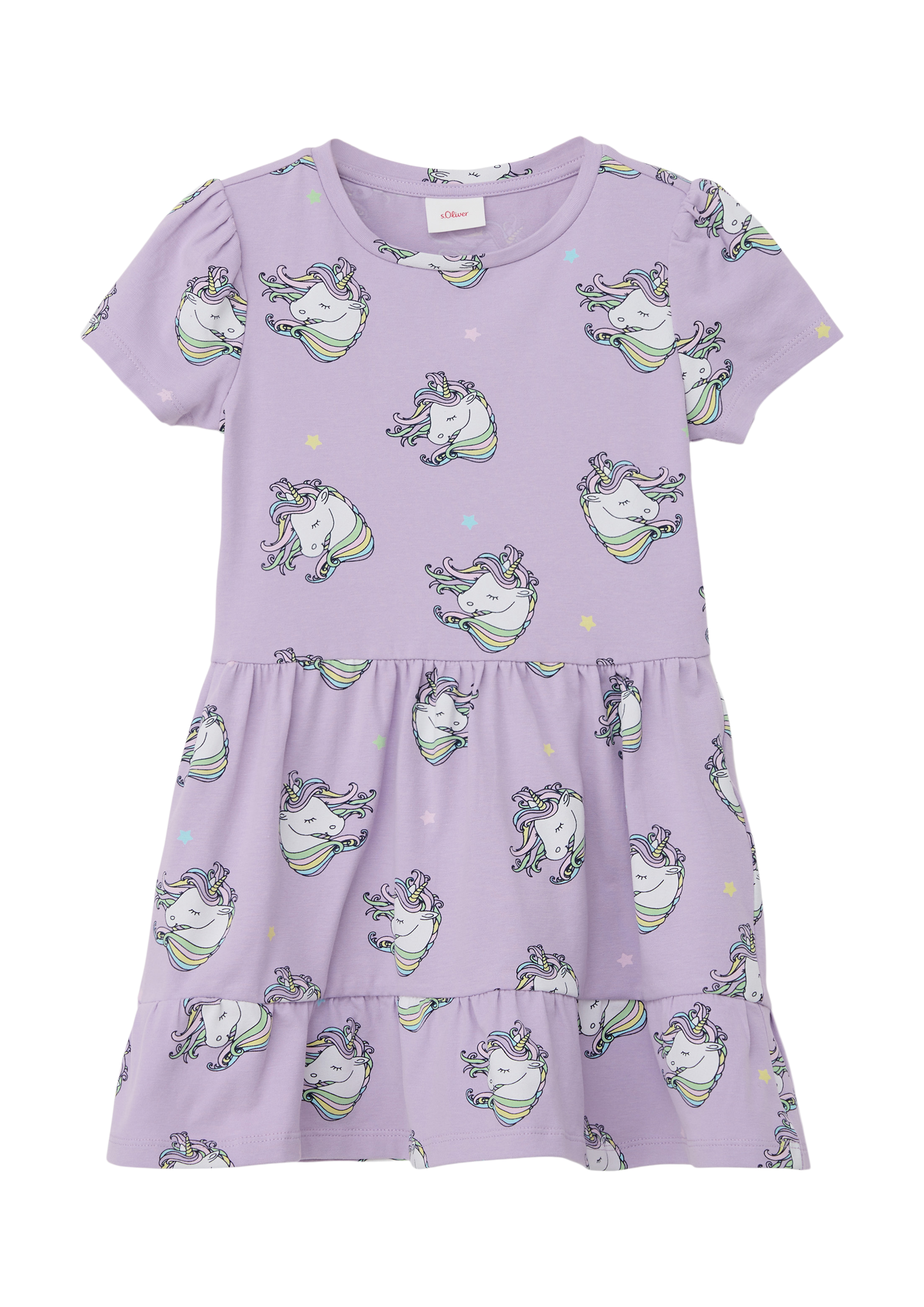s.Oliver - Kleid mit All-over-Print, Kinder, lila von s.Oliver