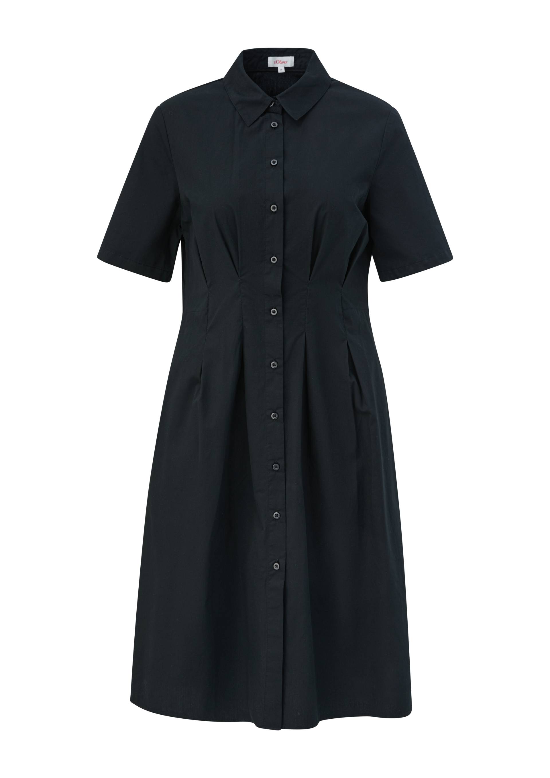 s.Oliver - Kleid mit Kellerfalten, Damen, schwarz von s.Oliver