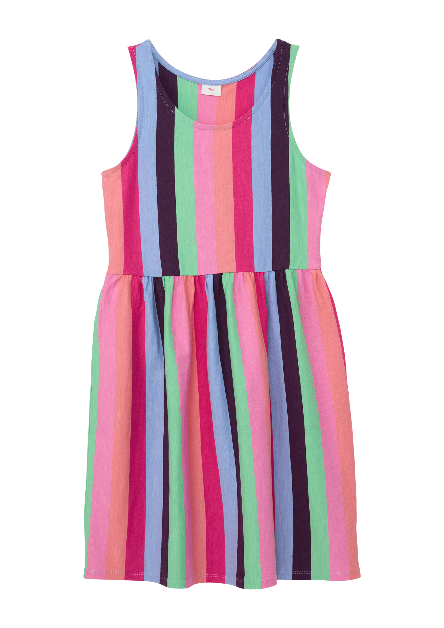 s.Oliver - Kleid mit Streifen, Mädchen, blau|grün|pink|schwarz von s.Oliver