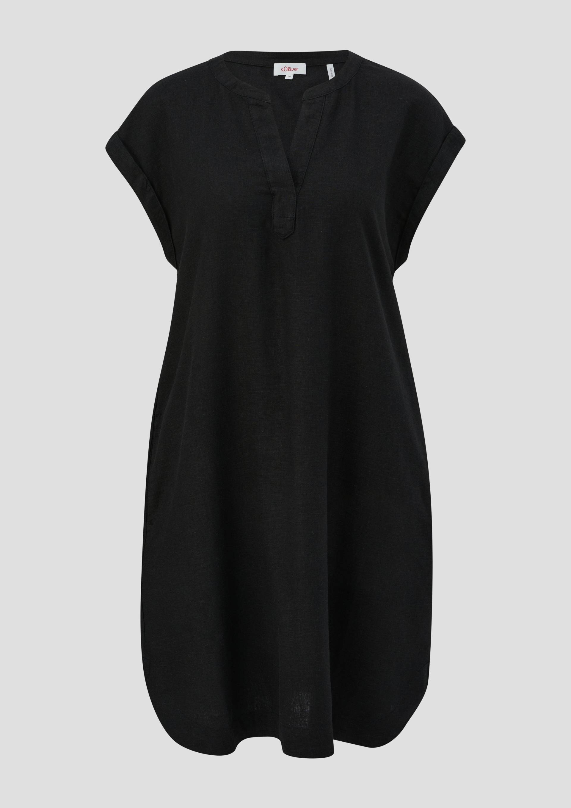 s.Oliver - Midi-Kleid mit Tunika-Ausschnitt, Damen, schwarz von s.Oliver