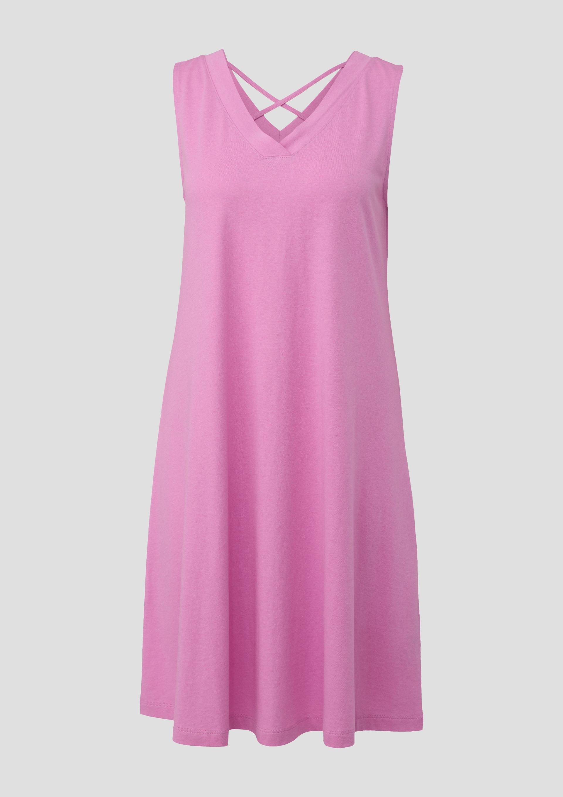 s.Oliver - Fließendes Kleid mit gekreuztem Riemen-Detail am Rücken, Damen, Rosa von s.Oliver