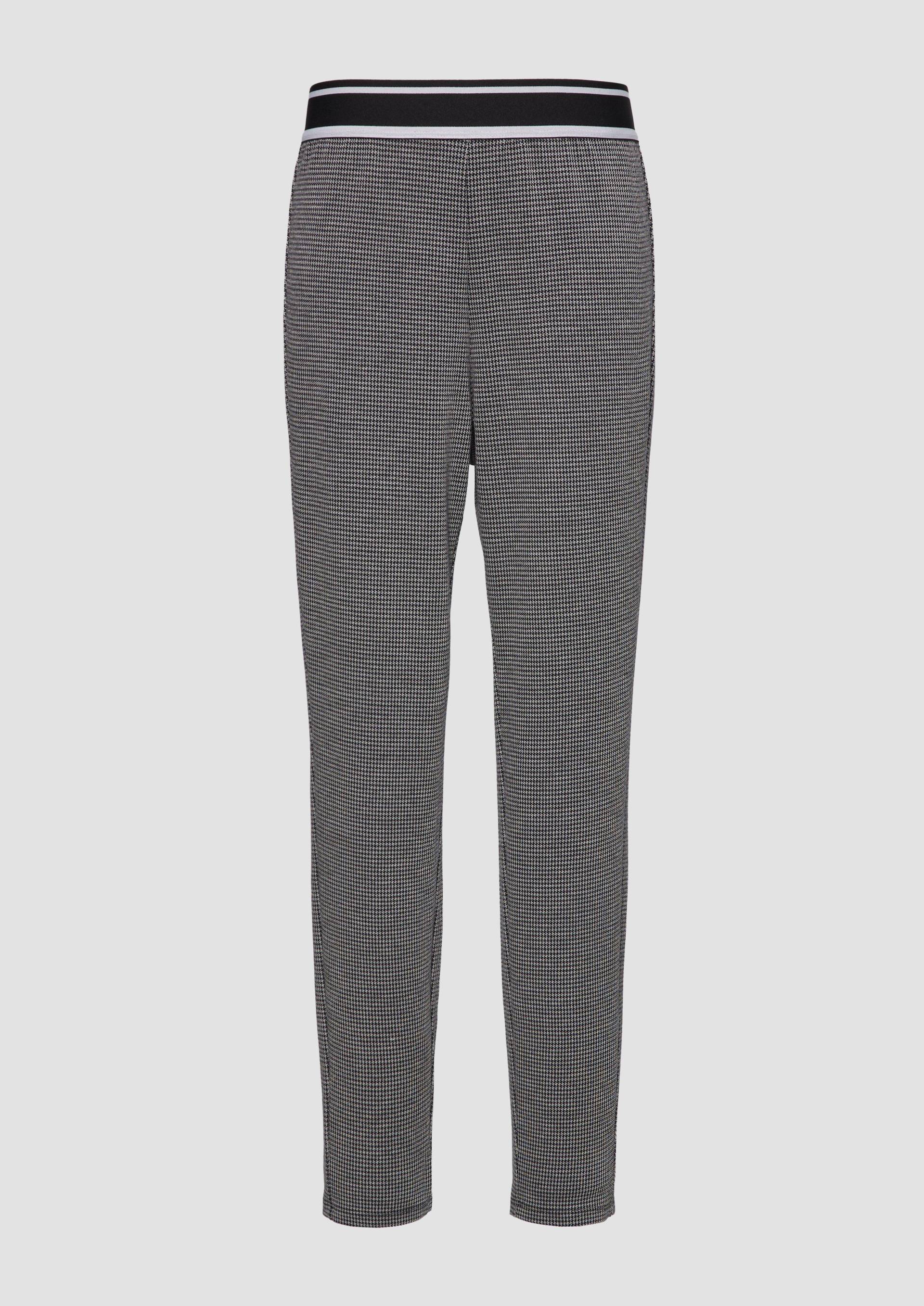 s.Oliver - Komfortable Leggings mit Hahnentrittmuster, Damen, schwarz von s.Oliver