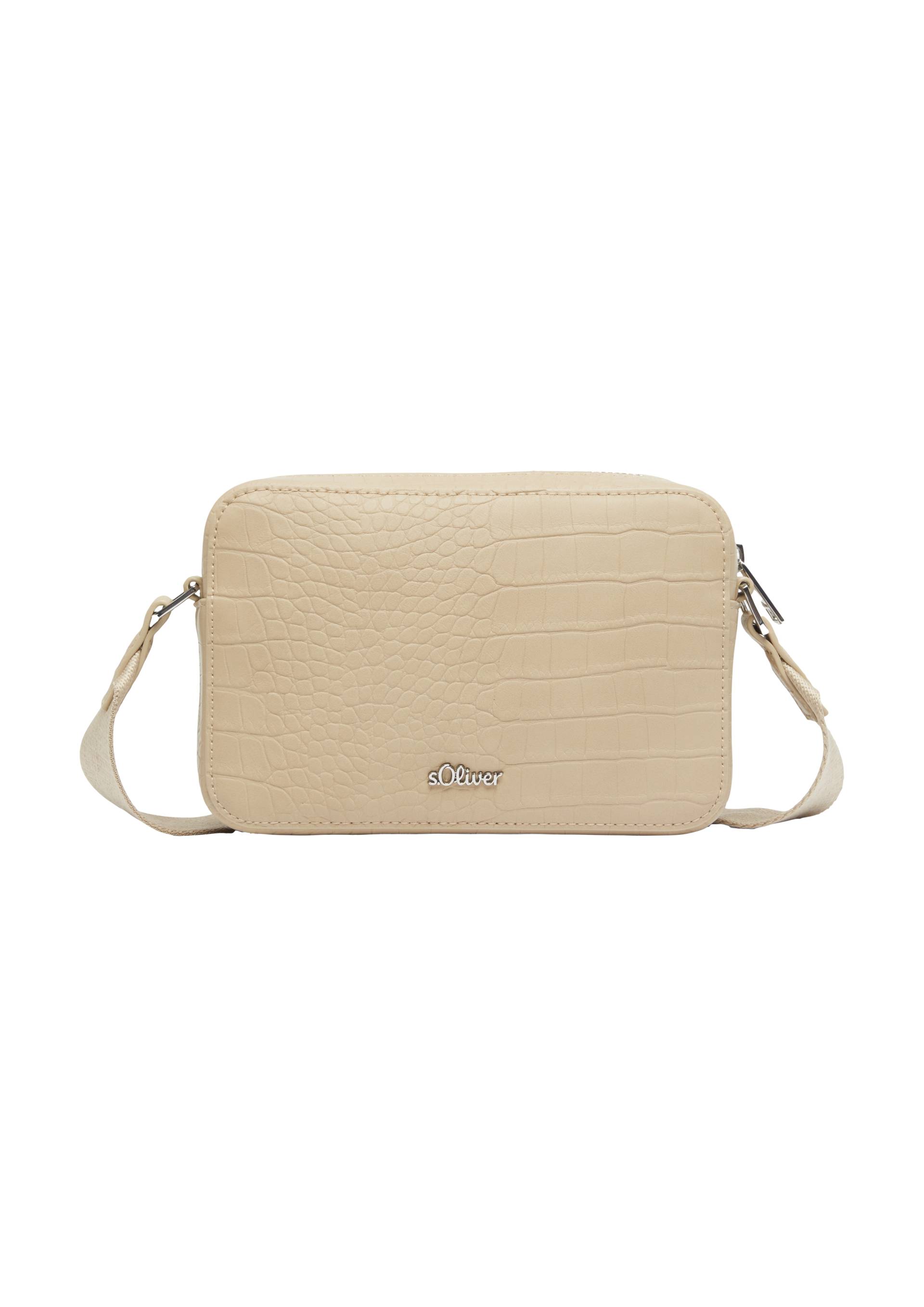 s.Oliver - Kunstleder-Tasche in Reptilleder-Optik, Damen, braun von s.Oliver