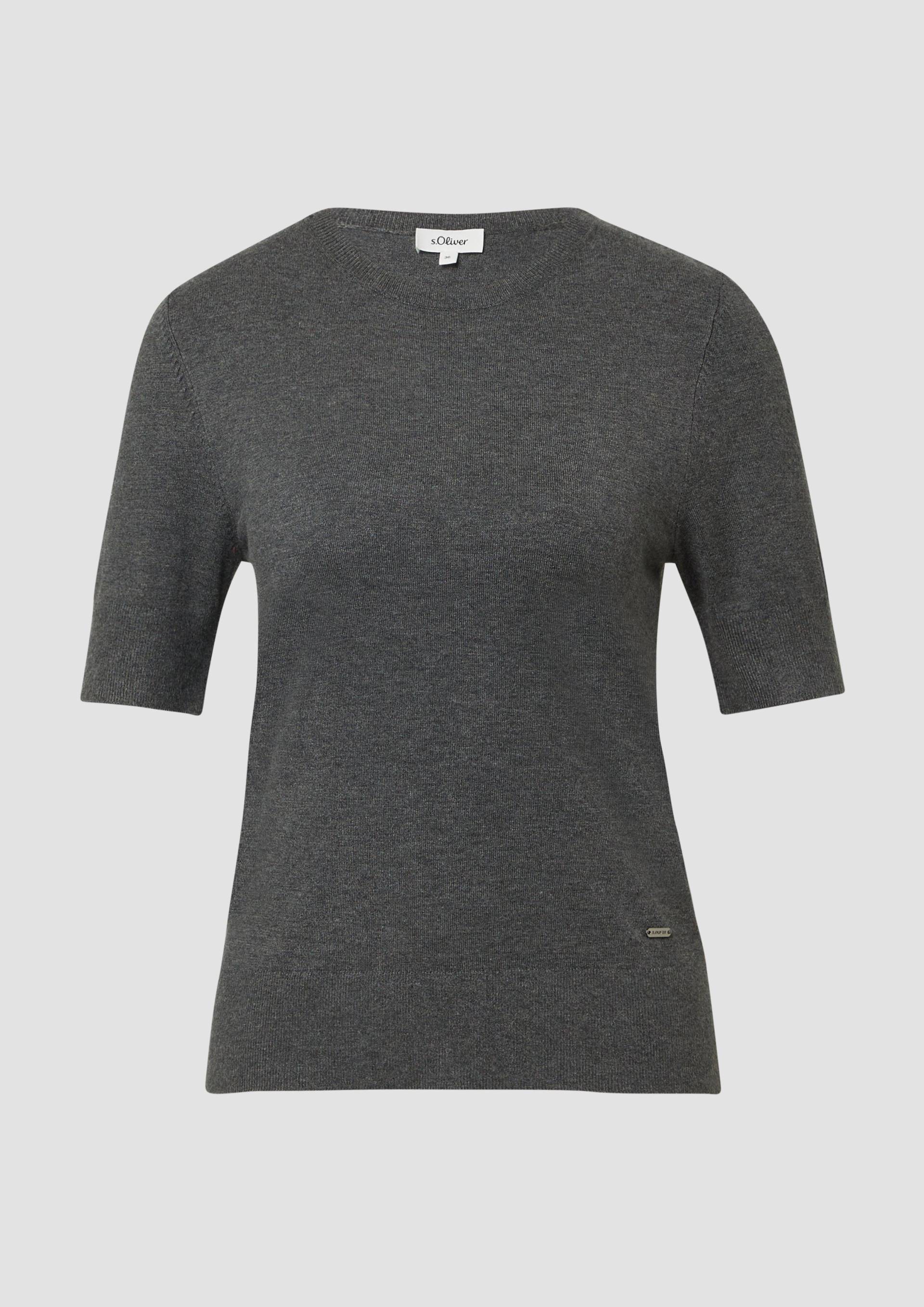 s.Oliver - Kurzärmeliger Strickpullover aus Viskosemix, Damen, grau von s.Oliver