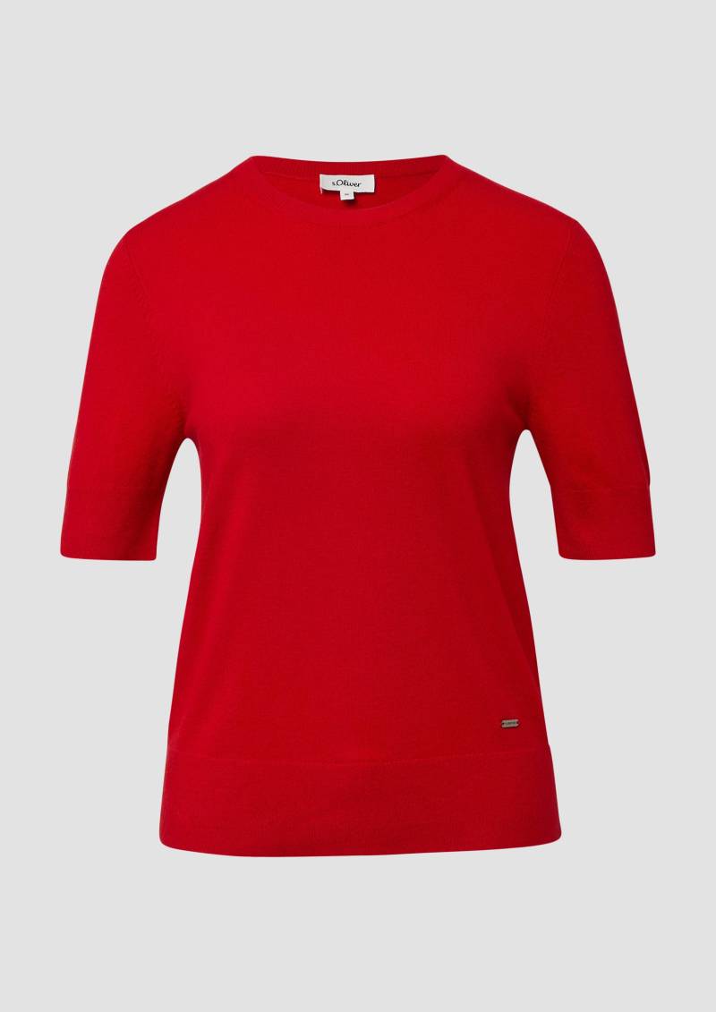 s.Oliver - Kurzärmeliger Strickpullover aus Viskosemix, Damen, rot von s.Oliver