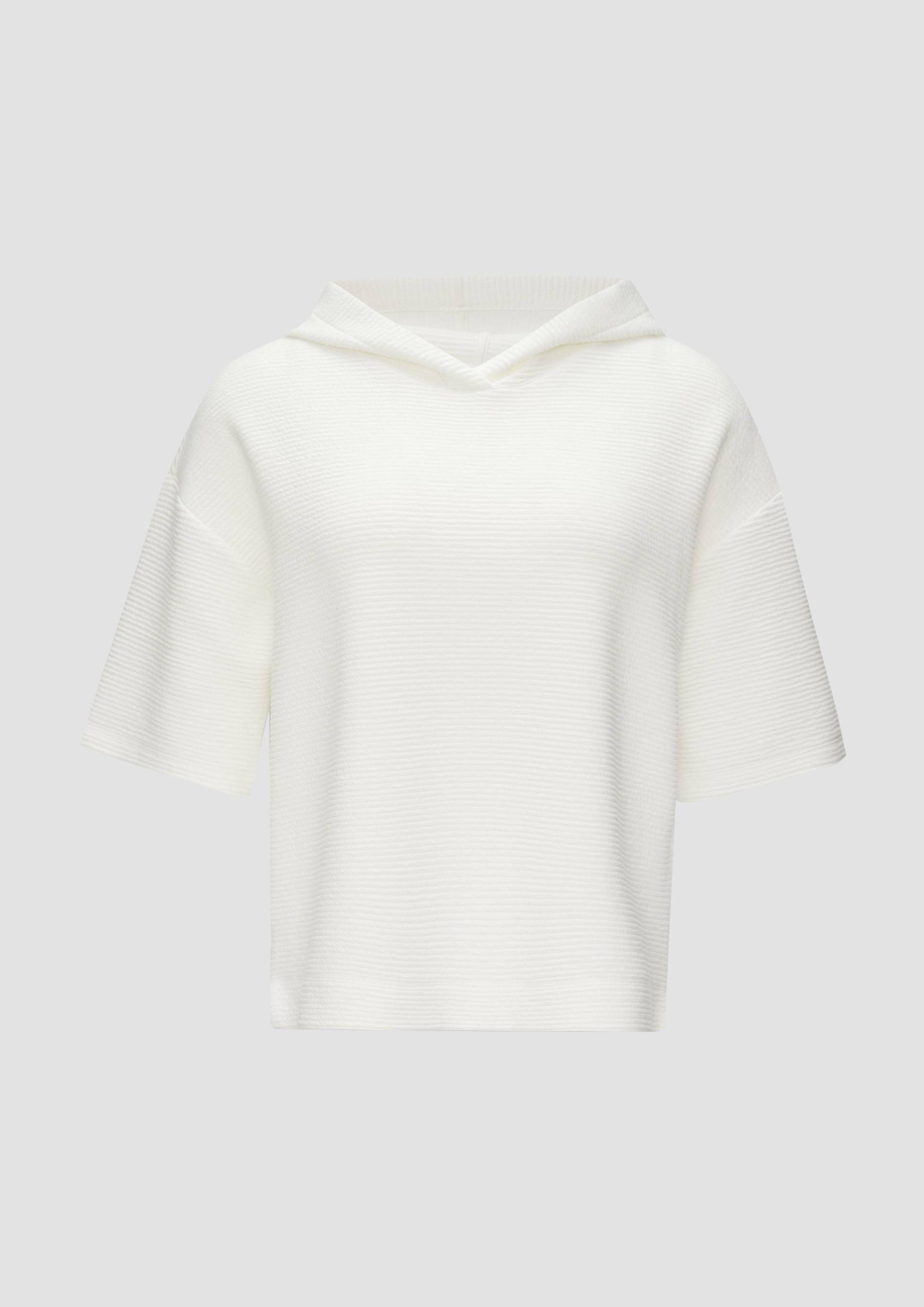 s.Oliver - Kurzarm-Sweatshirt mit Strukturmuster, Damen, creme von s.Oliver