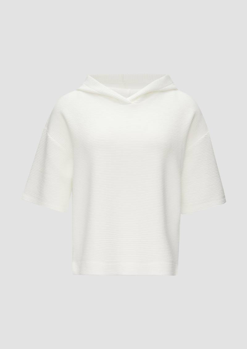 s.Oliver - Kurzarm-Sweatshirt mit Strukturmuster, Damen, creme von s.Oliver