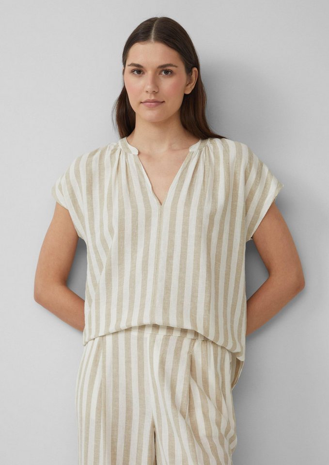 s.Oliver Kurzarmbluse Bluse Ärmellose Bluse aus Leinenmix im Relaxed Fit von s.Oliver