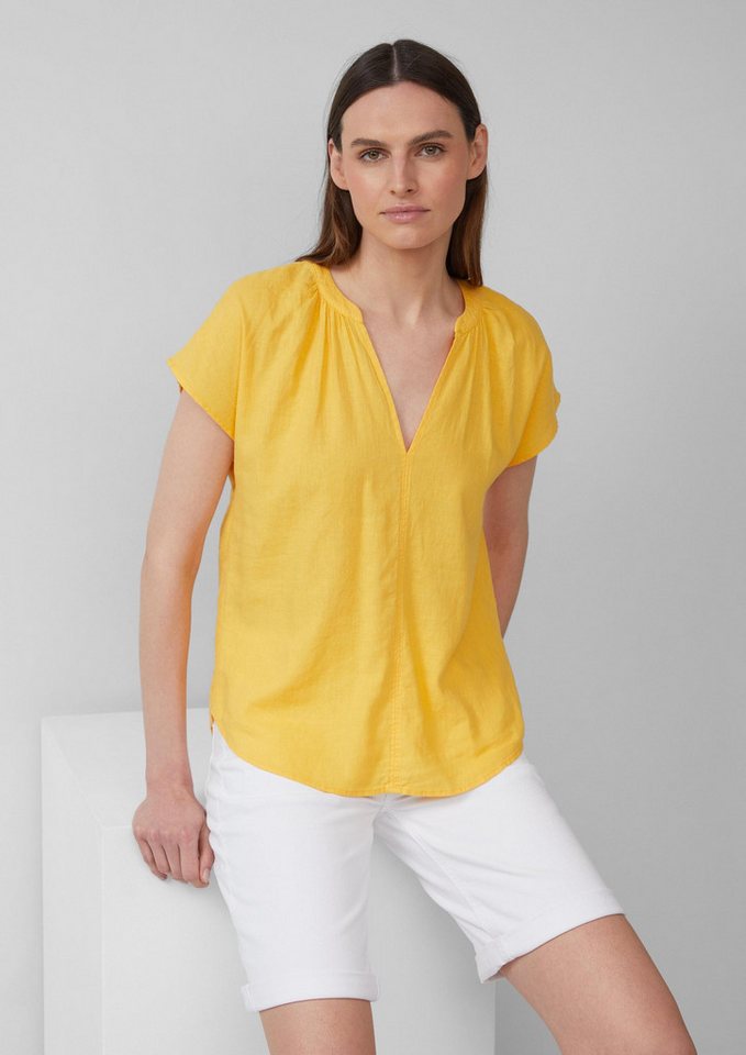 s.Oliver Kurzarmbluse Bluse Ärmellose Bluse aus Leinenmix im Relaxed Fit von s.Oliver