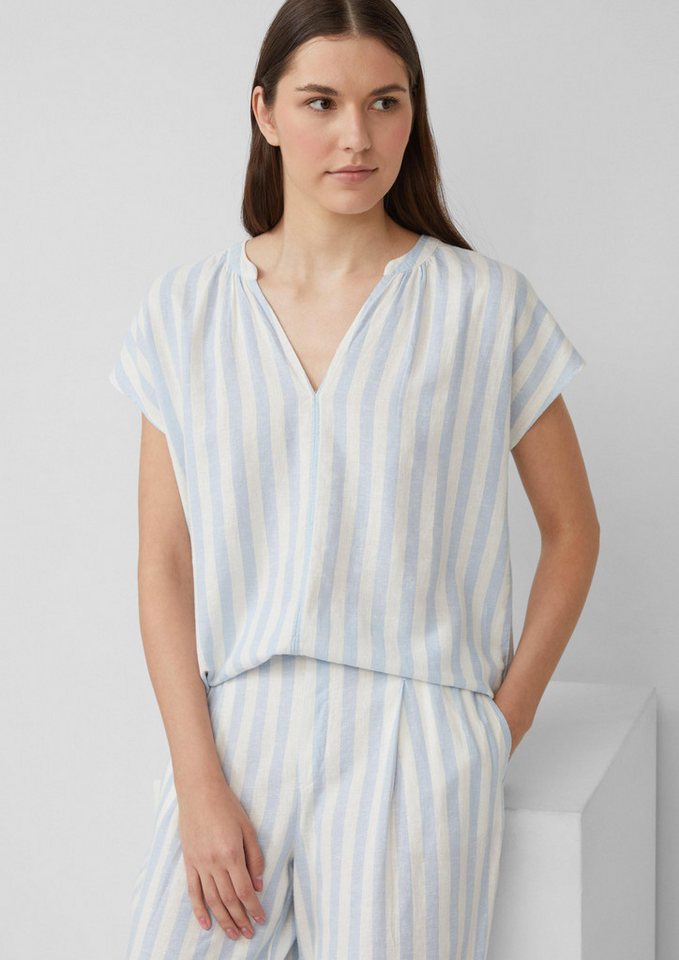 s.Oliver Kurzarmbluse Bluse Ärmellose Bluse aus Leinenmix im Relaxed Fit von s.Oliver