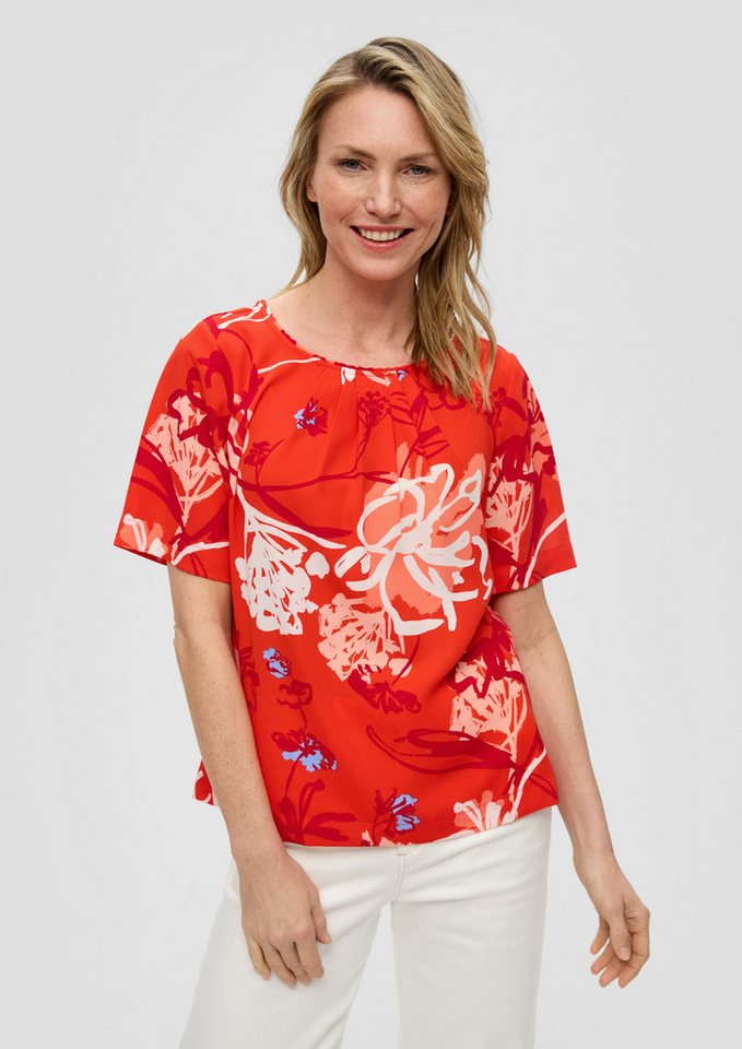 s.Oliver Kurzarmbluse Bluse Bluse mit All-over-Print von s.Oliver