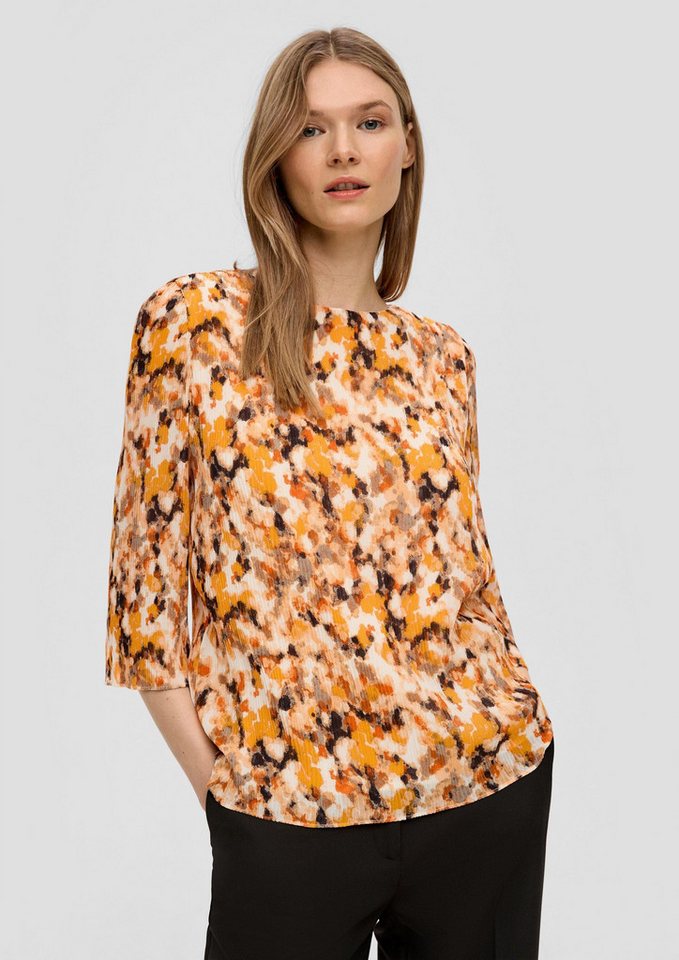 s.Oliver Kurzarmbluse Bluse Chiffon-Bluse mit Webstruktur von s.Oliver