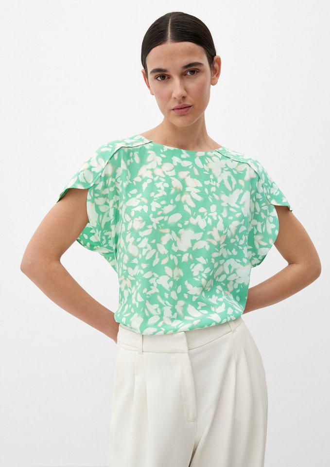 s.Oliver Kurzarmbluse Bluse Gemusterte Bluse im Loose Fit von s.Oliver