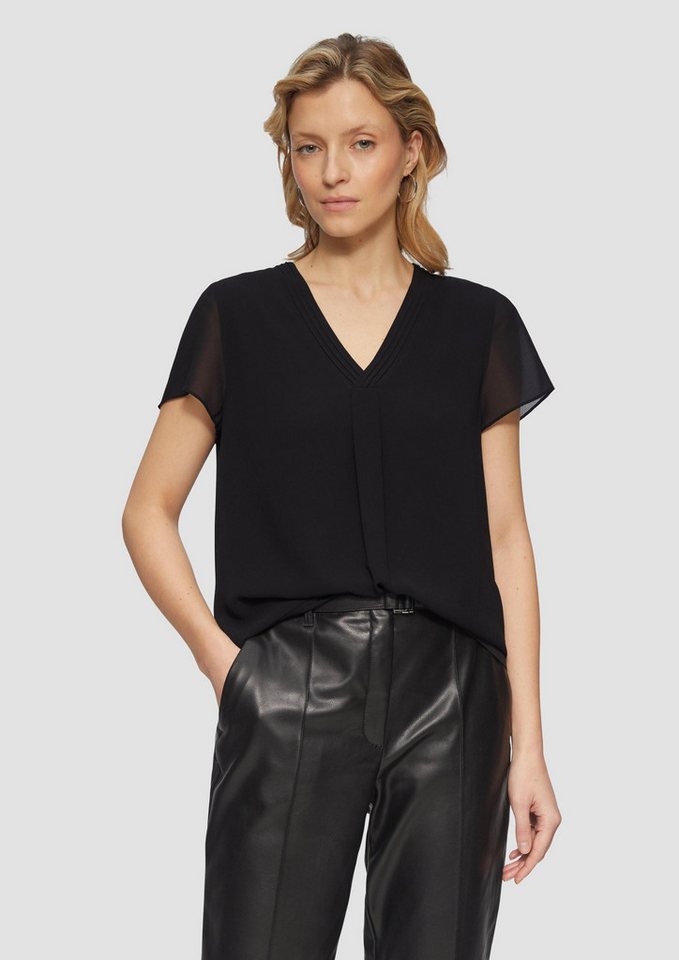 s.Oliver Kurzarmbluse Bluse Layering-Bluse aus Chiffon (1-tlg) von s.Oliver