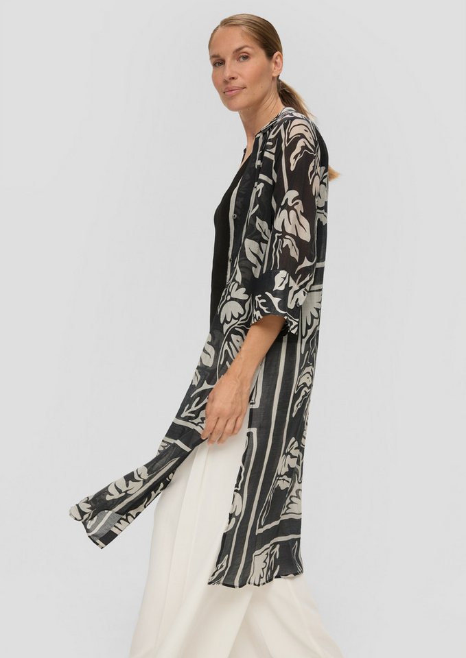 s.Oliver Kurzarmbluse Bluse Leichte Longbluse aus Lyocellmix von s.Oliver