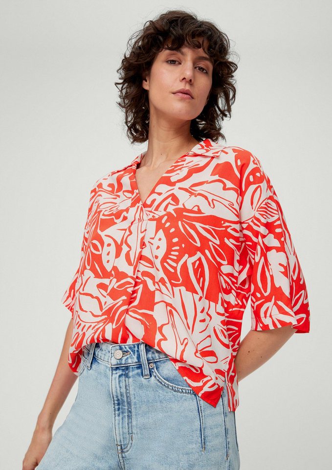 s.Oliver Kurzarmbluse Bluse Tunika mit Falten-Detail von s.Oliver