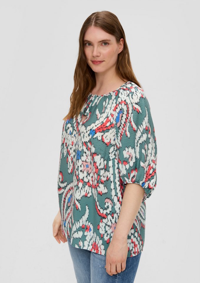 s.Oliver Kurzarmbluse Gemusterte Kurzarmbluse aus Viskosemix von s.Oliver
