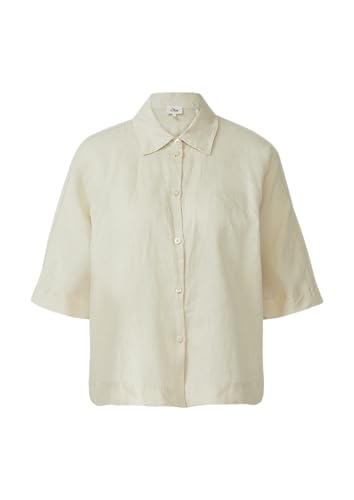 s.Oliver Kurzarmbluse aus Leinen im Relaxed Fit Natur 48 von s.Oliver