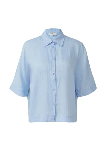 s.Oliver Kurzarmbluse aus Leinen im Relaxed Fit hellblau 46 von s.Oliver