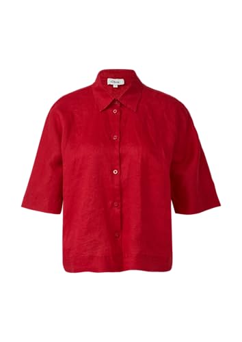 s.Oliver Kurzarmbluse aus Leinen im Relaxed Fit mohnrot 48 von s.Oliver