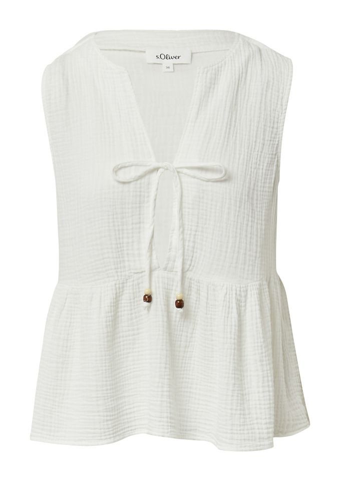 s.Oliver Kurzarmbluse - leichte Baumwollbluse mit Bindedetail von s.Oliver