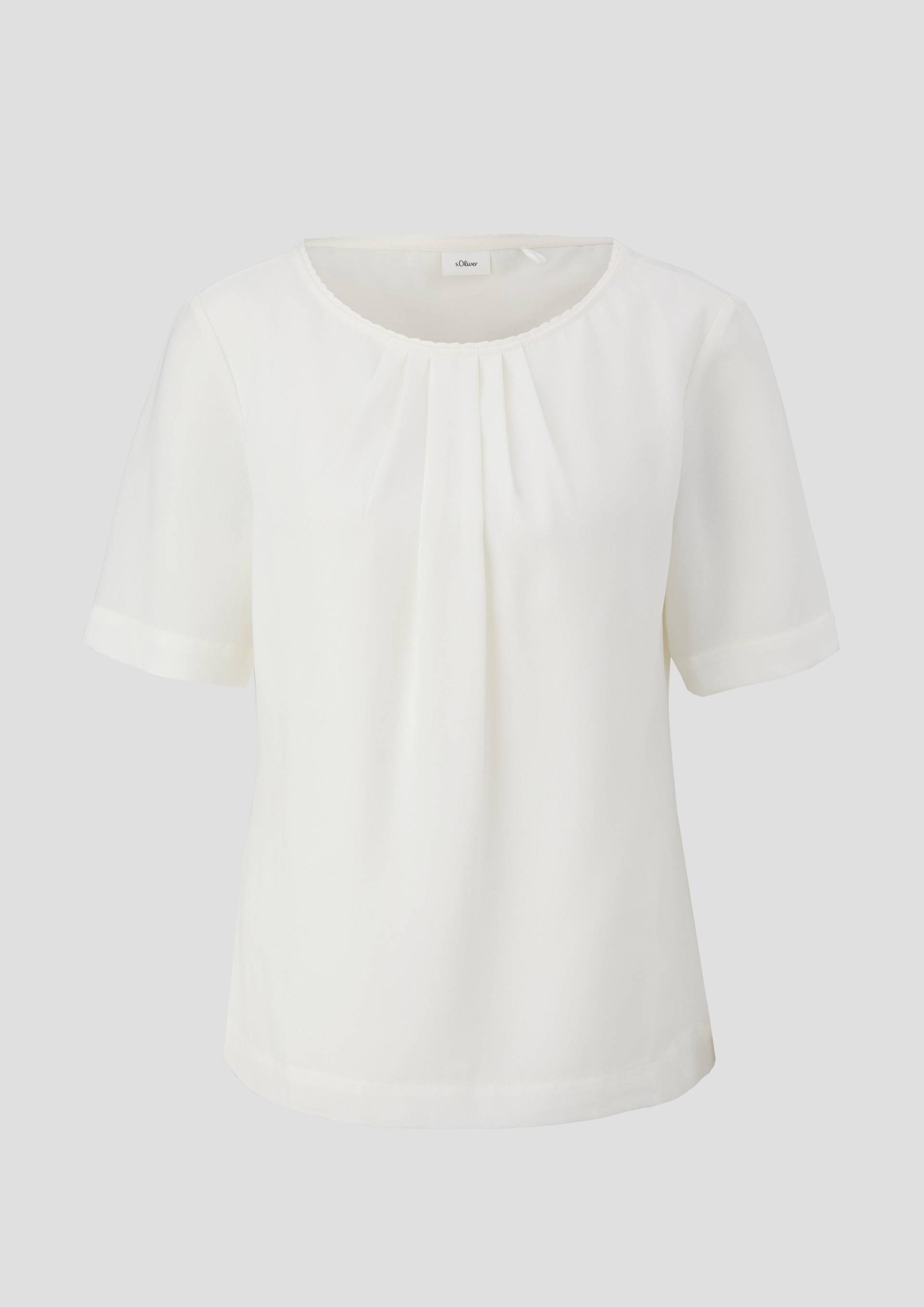 s.Oliver - Kurzarmbluse mit Rundhalsausschnitt, Damen, creme s.Oliver - Kurzarmbluse mit Rundhalsausschnitt, Damen, creme von s.Oliver