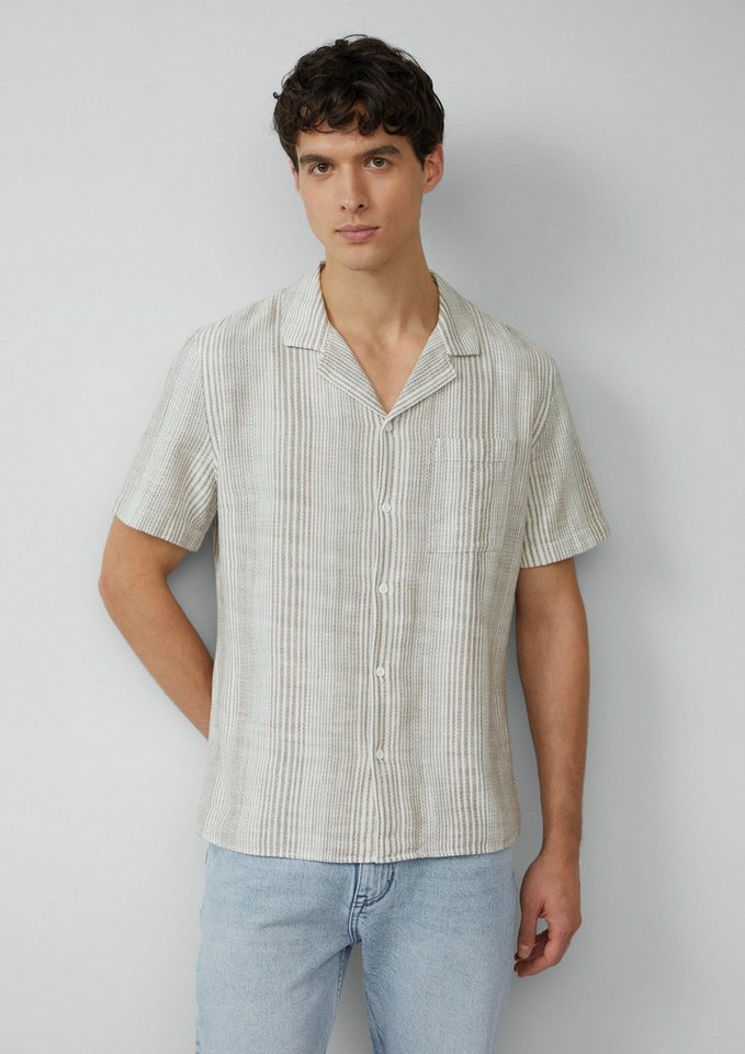 s.Oliver Kurzarmhemd Hemd Resort Fit: Baumwollshirt mit Strukturstreifen von s.Oliver