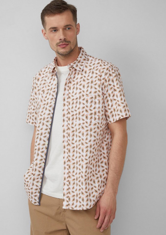 s.Oliver Kurzarmhemd Hemd Regular Fit: Gemustertes Kurzarmhemd aus Baumwollstretch von s.Oliver