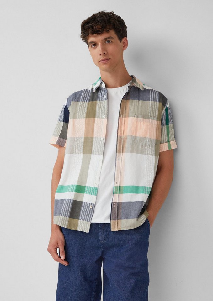 s.Oliver Kurzarmhemd Hemd Regular Fit: Strukturiertes Kurzarmhemd mit Kentkragen von s.Oliver