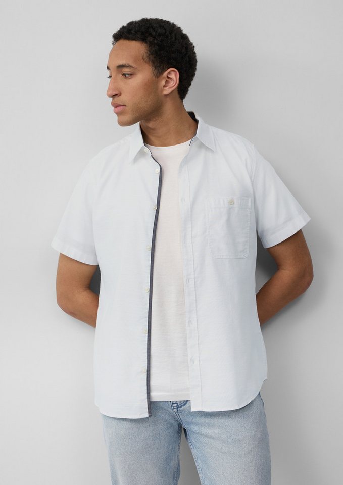 s.Oliver Kurzarmhemd Hemd Slim Fit: Kurzarm-Hemd aus Baumwollstretch mit Flammgarnstruktur von s.Oliver