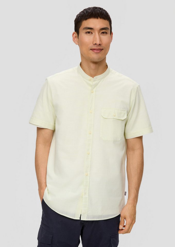 s.Oliver Kurzarmhemd Hemd Regular Fit: Hemd mit Stehkragen aus leichtem Strukturmaterial von s.Oliver