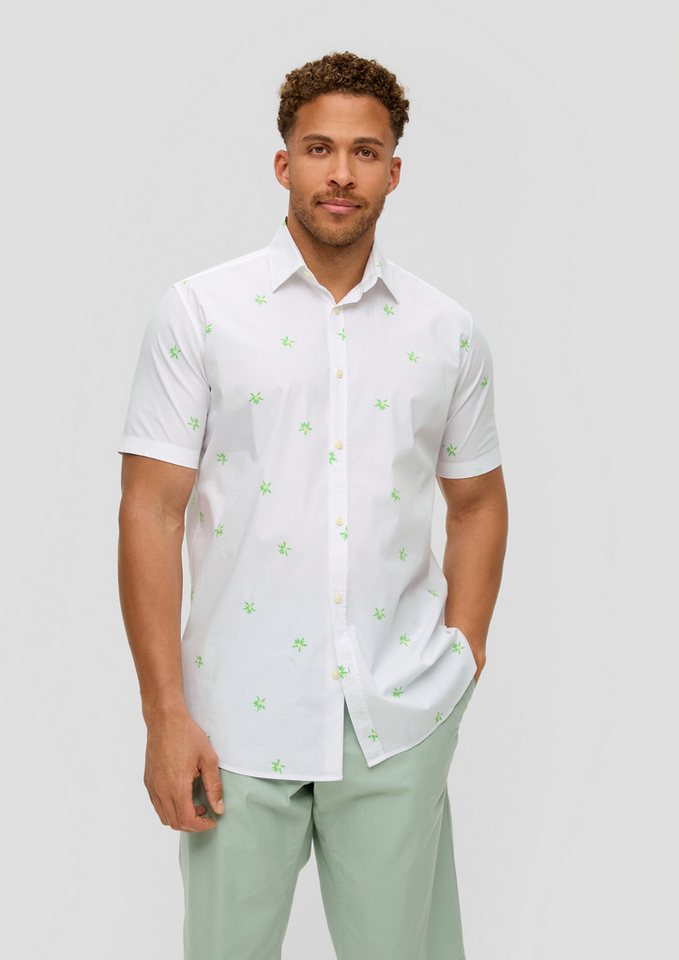 s.Oliver Kurzarmhemd Hemd Gemustertes Kurzarmhemd aus Baumwollstretch von s.Oliver